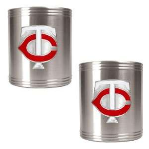  Minnesota Twins MLB 2pc Stainless Steel Can Holder Set 