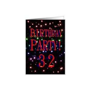  32rd Birthday party invitation with fireworks Card Toys & Games