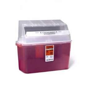   Container, Sharps, 5 Qt., Red, Wall/Free
