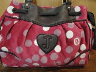 Juicy Couture Pink I Love Dotty Velour Daydreamer Tote NWT  