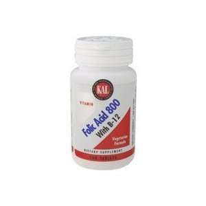 KAL   Folic Acid 800 W/ B 12, 800 mcg, 100 tablets Health 