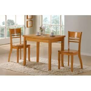 3pc Dining Table and Chairs Dinette Set in Natural Finish  
