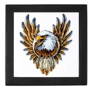   Box Black Bald Eagle with Feathers Dreamcatcher 