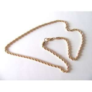  Double Rope elegant 14K Gold Overlay Unisex Necklace Baby