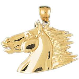   14K Gold Pendant Horse Head 6   Gram(s) CleverEve Jewelry