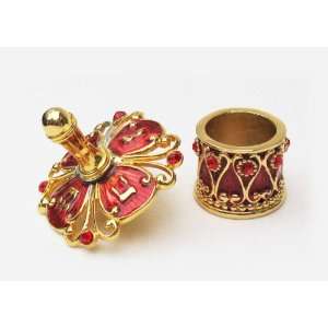  Stunning Art Dreidel with Stand   Red/Gold Everything 