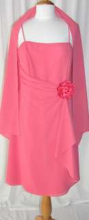 Short Bridesmaid Dress Party Evening Prom Coral XL 14  
