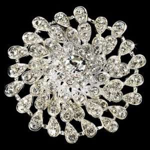  Stunning Silver Crystal Round Bridal Brooch Pin Jewelry