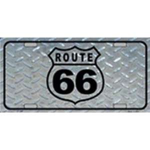 Route 66 Shield Diamond Plate Toolbox Background License Plate plates 