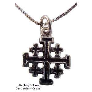   Silver Jerusalem Cross Necklace Spiritual Religious Jewelry Jewelry