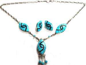 Amy Quandelacy Zuni Turq Inlay Necklace Absolutely NICE  