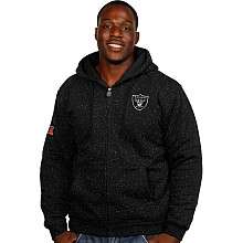 Pro Line Oakland Raiders Big & Tall Fleck Full Zip Hooded Jacket with 