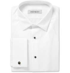 Yves Saint Laurent Pique Bib Cotton Tuxedo Shirt
