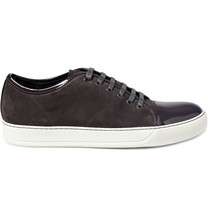 lanvin suede and patent leather sneakers