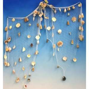  Decorative Fish Net w/ Seashells 72 x 32   Nautical 
