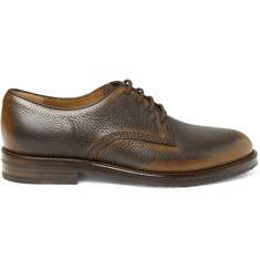 Gucci Burnished Full Grain Leather Derby Shoes