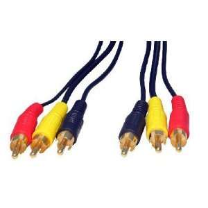  Wired Up 3 RCA Phono to Triple Phono Audio Video Cable 