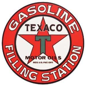   Gasoline Filling Station Round Reproduction Vintage Sign Automotive
