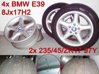 4x BMW E39 Felgen 8Jx17H2 m. 2x Pirelli Zero Nero 235 45 ZR17 97Y in 