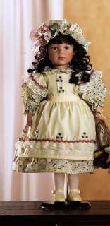 Classic Country Girl Porcelain Doll W/ Basket (Krystle)  