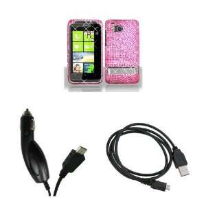 HTC ThunderBolt (Verizon) Premium Combo Pack   Hot Pink Zebra Diamond 
