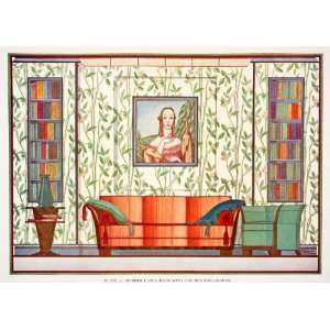  1929 Color Print Living Room Furniture Decoration Interior 