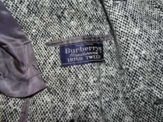 Vintage Burberry Mens Full Length Wool Tweed Coat  