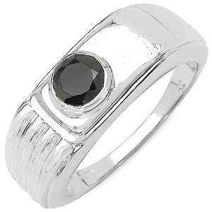  0.50 Carat Genuine Black Diamond Sterling Silver Ring 