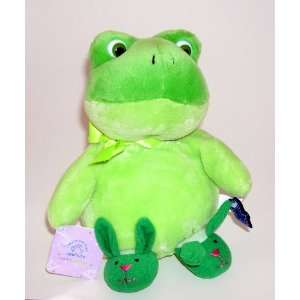    Applause 9 Happy Spring Frog in Bunny Slippers Plush Toys & Games