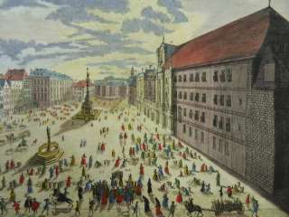 WIEN AM HOF KOL. KUPFERSTICH SALOMON KLEINER 1730  