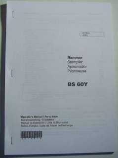 Rammer Stampfer BS60Y BS 60Y Reparatur Handbuch Betriebsanleitu in 