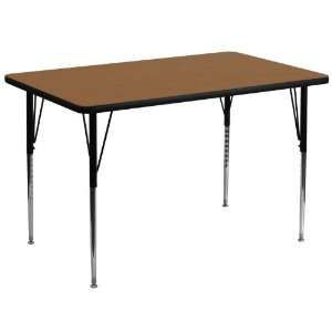 com Flash Furniture 36W x 72L Rectangular Activity Table with Oak 