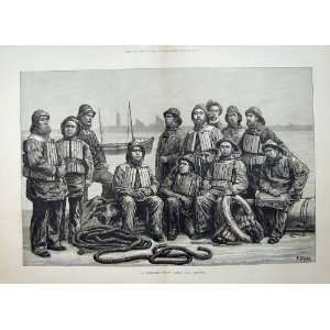  Men Uniform Life Boat Crew 1881 Ropes Sea Dadd Fine Art 