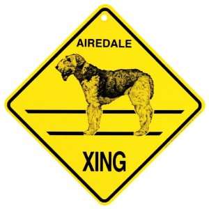  Airedale Xing caution Crossing Sign dog Gift