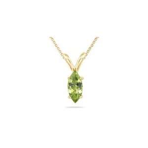  2/3 (0.62 0.70) Cts Peridot Solitaire Pendant in 18K 
