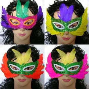 10x Venezianische Federmaske, Karneval, Fasching Masken  