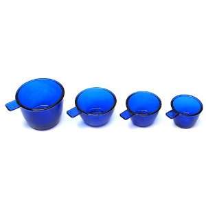  Blue Glass Measuring Cup Set/4