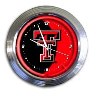    Texas Tech Red Raiders Chrome Neon Clock