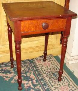 Antique 1800s Cherry Night End Table Stand Dovetail Fitting  
