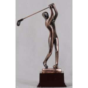  Copper Abstract Golfer Figurine 