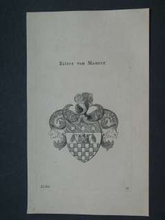Ritter von Maurer   Heraldik Wappen KUPFER ca 1830  