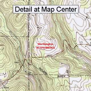 USGS Topographic Quadrangle Map   Worthington, Pennsylvania (Folded 