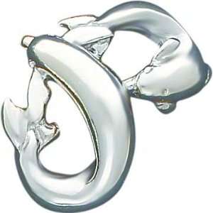  Sterling Silver Dolphin Slide Pendant Jewelry