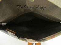   Slim Bridle Leather Tote Purse Saddle Tan Brown w/ Nova Check Trim