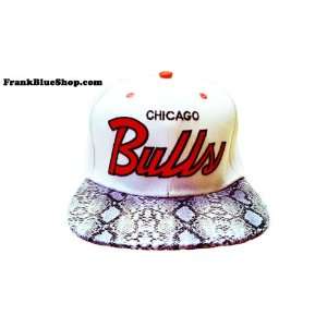  RSVP White Snakeskin Chicago Bulls Snapback Strapback Hat 