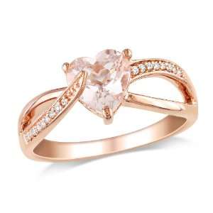   CT TGW Morganite 0.05 CT TDW Diamond Fashion Ring (H I, I3) Jewelry