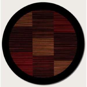  710 Round Area Rug Slender Stripe Pattern with Black 