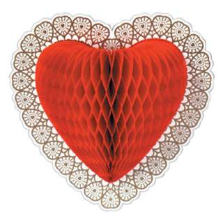 Valentines Day Honeycomb Tissue Paper Heart Decoration  
