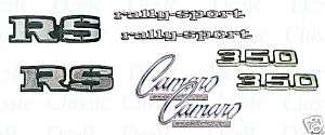 Emblem Kit 69 Camaro Rally Sport RS 350 8 pc kit 1969  