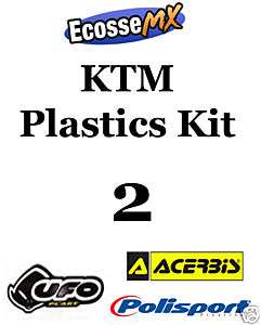 UFO KTM PLASTICS KIT 2 Motocross SX525 05 06 WHITE  